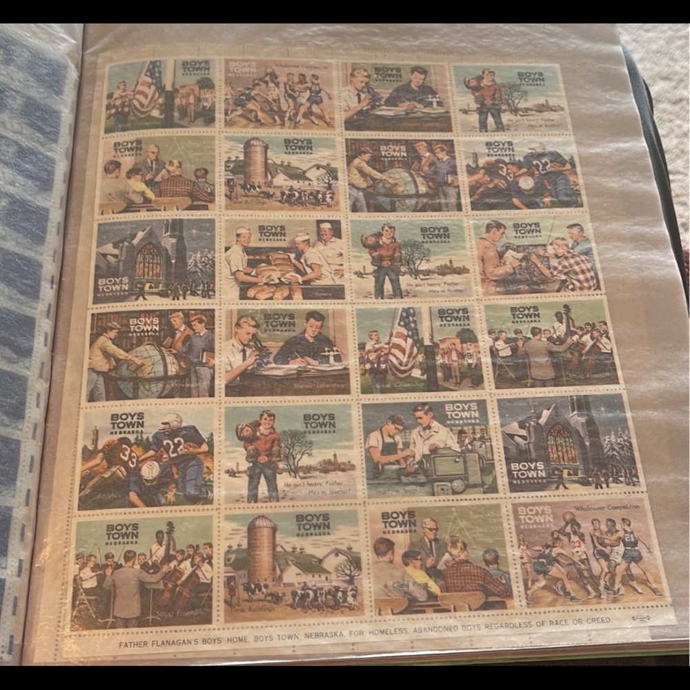 Vintage boys Town Nebraska stamps